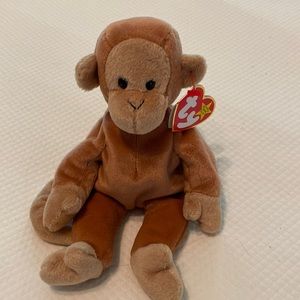 Ty Beanie Baby Brown Tan Bongo Monkey Ape Collectible Stuffed Animal Toy